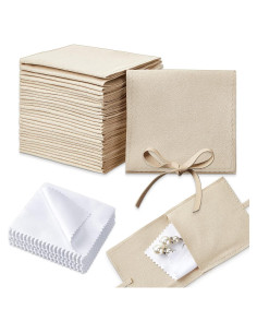 Berlune 30 Pcs Bolsa de Microfibra para Joyería 8x8 cm