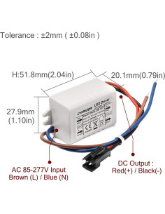 Controlador LED Chanzon 300mA 3-20V AC-DC Alta Calidad 2