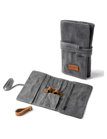 Bolsa de Pipa de Lona Encera Whitluck con Soporte de Cuero