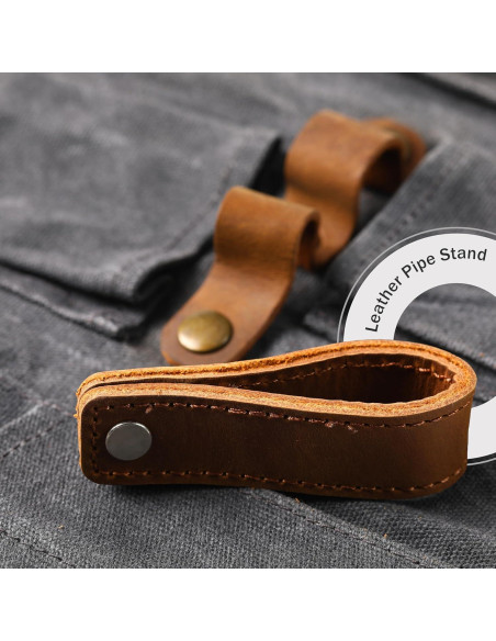 Bolsa de Pipa de Lona Encera Whitluck con Soporte de Cuero