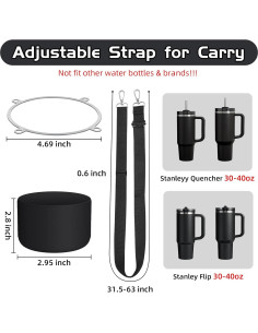 Juego de Accesorios WUQID para Tazas Stanley 30oz Negro 2