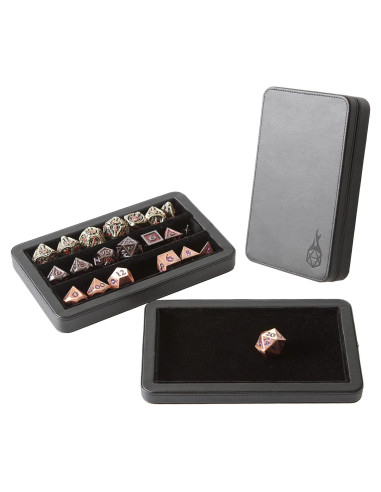 Estuche de Dados Forged Dice Co. Premium Negro 3 Filas Fieltro
