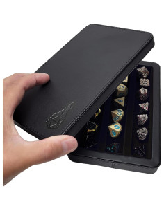 Estuche de Dados Forged Dice Co. Premium Negro 3 Filas Fieltro 2