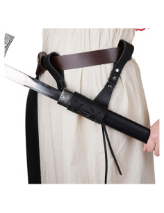 Frog de espada de cuero PU medieval ajustable para rapier