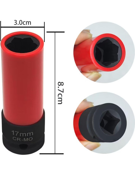 Socket de extracción de tuercas de rueda 17 mm JEUCLEL