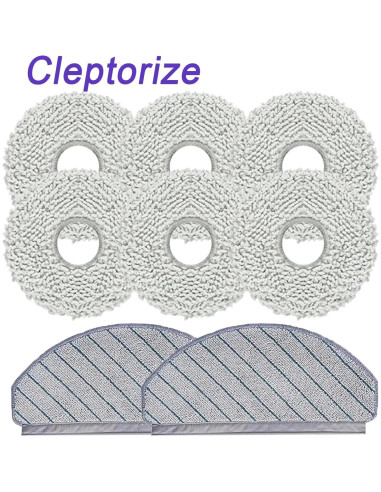 8 Almohadillas de Limpieza Microfibra Reutilizables Cleptorize 13.5cm