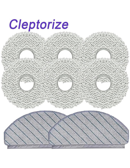 8 Almohadillas de Limpieza Microfibra Reutilizables Cleptorize 13.5cm