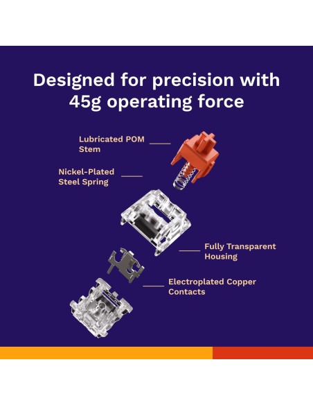 Interruptores mecánicos Glorious Fox 110 PCS 3 pines preengrasados
