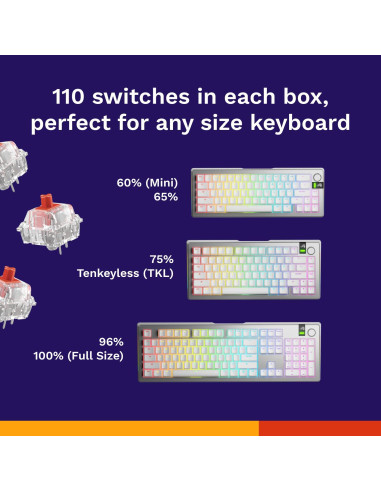 Interruptores mecánicos Glorious Fox 110 PCS 3 pines preengrasados