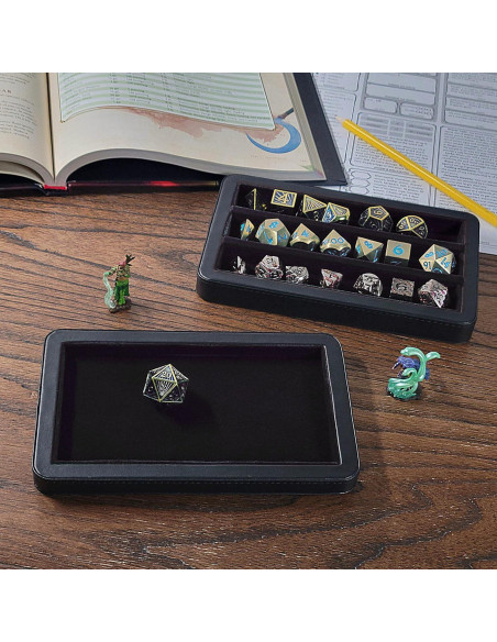 Estuche de Dados Forged Dice Co. Premium Negro 3 Filas Fieltro