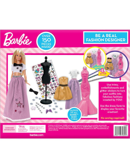 Set de Diseñadora de Moda Barbie Tara Toys con Tela y Stickers