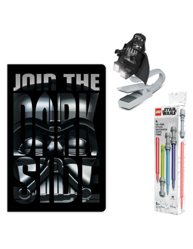 Set LEGO Star Wars: Bolígrafos de Gel y Luz de Libro Darth Vader