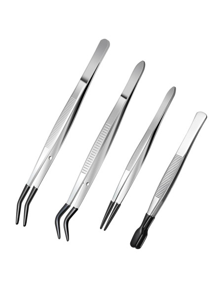 Juego de 4 Pinzas de Silicona Bremorou - Acero Inoxidable