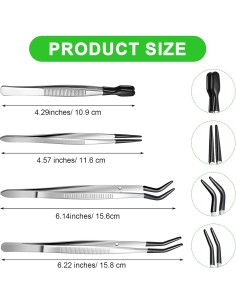 Juego de 4 Pinzas de Silicona Bremorou - Acero Inoxidable 2