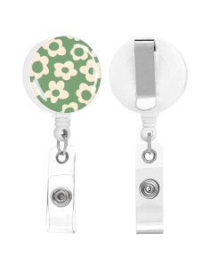 Paquete de 2 Sujetadores de Insignias Retráctiles TPOAEL Verde
