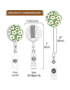 Paquete de 2 Sujetadores de Insignias Retráctiles TPOAEL Verde 2