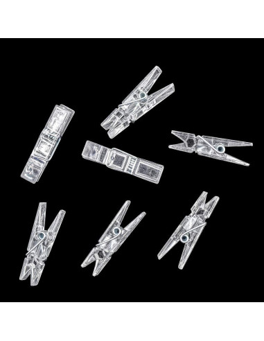 128 Clips Transparentes de Plástico GALIREN para Fotos