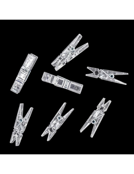 128 Clips Transparentes de Plástico GALIREN para Fotos
