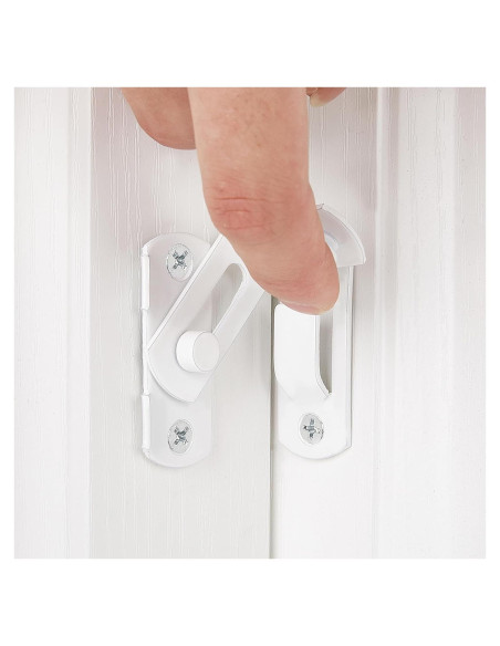 4 Cerraduras de Puerta de Granero 90 Grados Acero Inoxidable Blanco