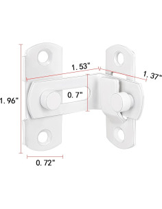 4 Cerraduras de Puerta de Granero 90 Grados Acero Inoxidable Blanco 2
