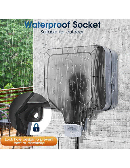 Enchufe Exterior Impermeable IP66 XINYIELE 15A 250V Enchufe Exterior Impermeable IP66 XINYIELE 15A 250V