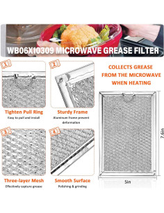 Filtros de grasa para microondas Fetechmate WB06X10309 - 4 Pack 2