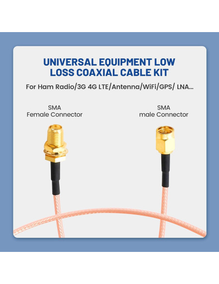 Cable Coaxial RG316 30cm SMA Macho a Hembra Anina + 5 Adaptadores