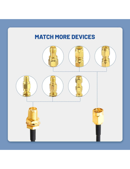 Cable Coaxial RG316 30cm SMA Macho a Hembra Anina + 5 Adaptadores