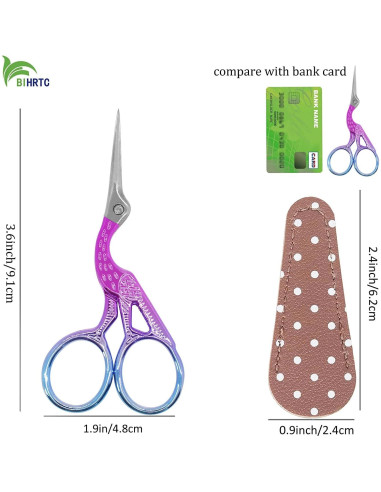 Tijeras de Bordado Pequeñas BIHRTC 9.1cm Acero Inoxidable
