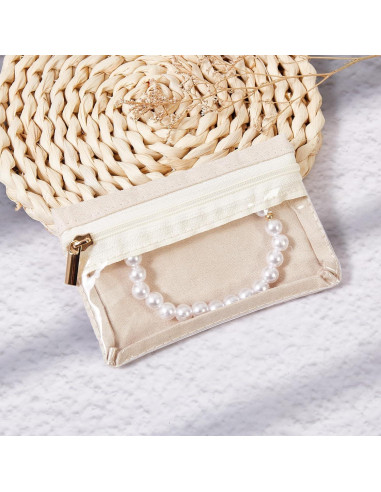 Bolsas de Joyería de Viaje Yaqulen 6 Pcs Beige Organizador