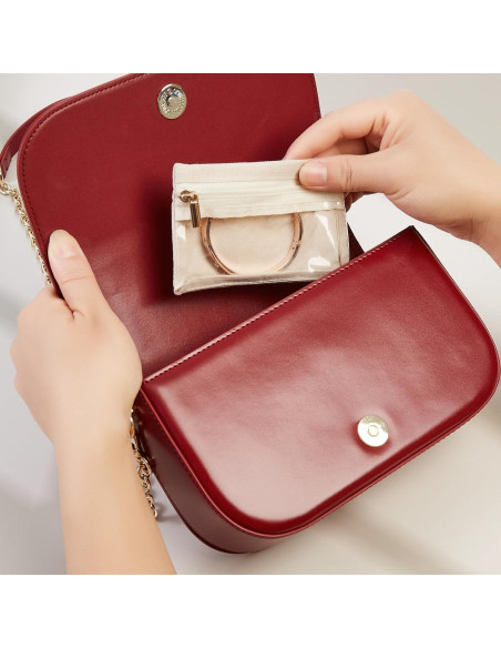 Bolsas de Joyería de Viaje Yaqulen 6 Pcs Beige Organizador