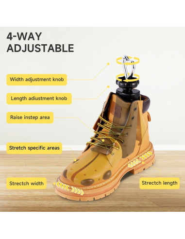 Estirador de Zapatos Ajustable 4 Vías para Hombres y Mujeres