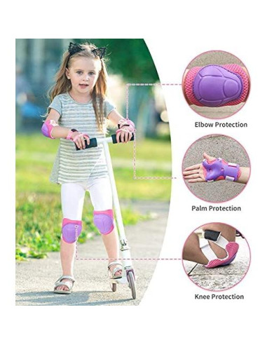 Conjunto de Protección 6 en 1 para Niños SOHOUR - Rodilleras, Coderas y Muñequera