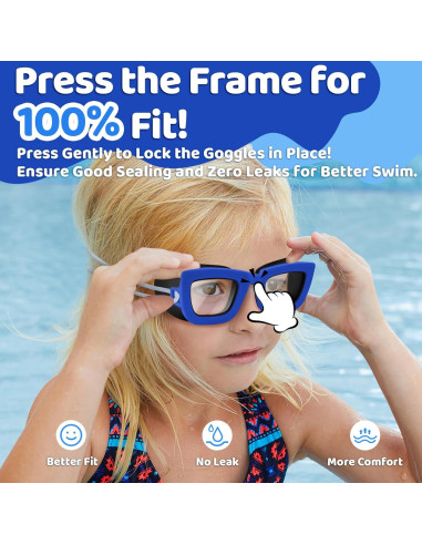 Gafas de Natación Vvinca Kids, 2 Paquetes, Anti-vaho UV, 3-10 Años