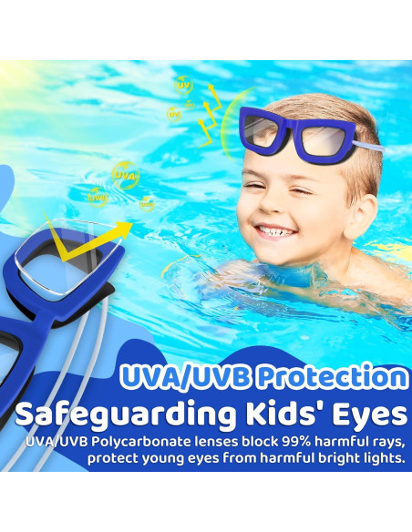 Gafas de Natación Vvinca Kids, 2 Paquetes, Anti-vaho UV, 3-10 Años