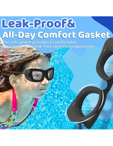 Gafas de Natación Vvinca Kids, 2 Paquetes, Anti-vaho UV, 3-10 Años