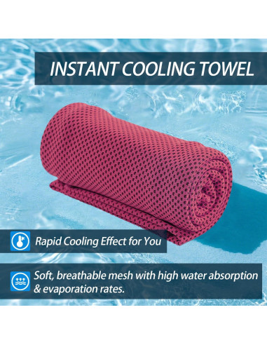 Paquete de 4 Toallas de Enfriamiento Menjo - Microfibra, Secado Rápido