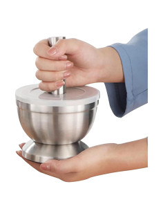 Mortero y Maja de Acero Inoxidable Pequeño - Triturador de Especias y Pastillas