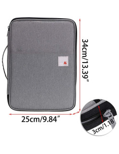 Organizador de Documentos A4 BTSKY Gris Oscuro Impermeable 2