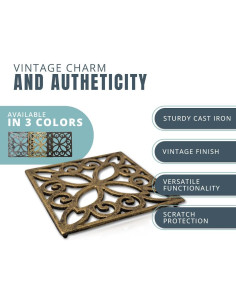 Trivet Decorativo Cuadrado Comfify Hierro Fundido 16.5 cm 2