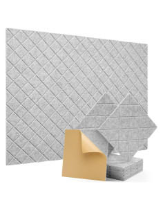 Paneles Acústicos Kuchoow Gris 30x30 cm - Paquete de 12