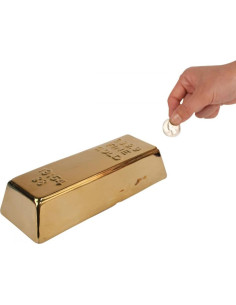 Banco de Monedas Kikkerland Barra de Oro Cerámica 19.7cm 2