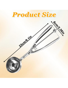 Cuchara de Helado YBEATY de Acero Inoxidable 23 cm 2