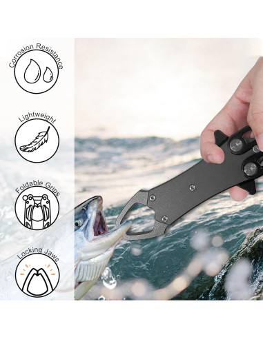 Agarrador de Pescado UEDGER de Aluminio Plegable 19.5 cm