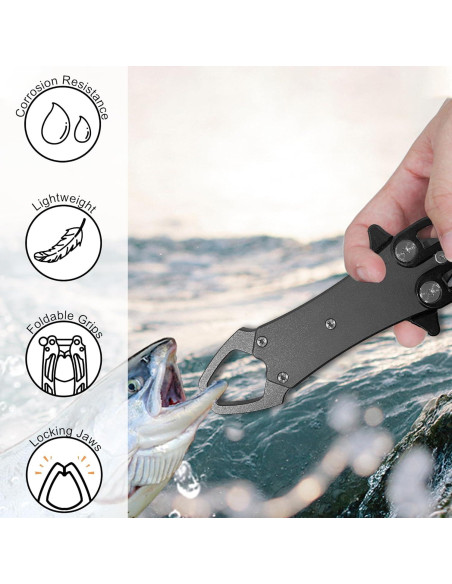 Agarrador de Pescado UEDGER de Aluminio Plegable 19.5 cm