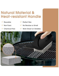 Limpiador de Parrilla AWEASROY 4 Piezas con Mango - Piedra Pómez 2