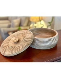 Cesta Calentadora de Tortillas de Madera Hecha a Mano 23 cm 2