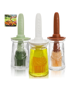 Paquete de 3 dispensadores de aceite YIMITEE 200 ml con brocha