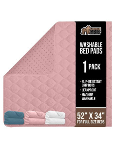Almohadilla Lavable GORILLA GRIP 132x86 cm Rosa Antideslizante