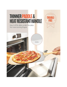 Espátula de Pizza Mooues 30 cm Aluminio con Mango Plegable 2